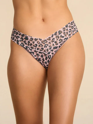 Hanky Panky Printed Signature Lace® Original Rise Thong Lucky Leopard Brown