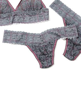 Hanky Panky Signature Lace Low Rise Thong Grey Plaid