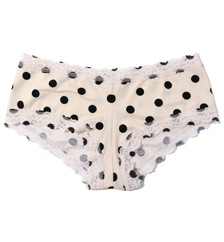Hanky Panky Supima® Cotton Printed Boyshort Polka Dot Ivory
