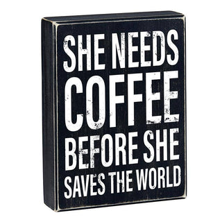 Box Art Sign - Need Coffee