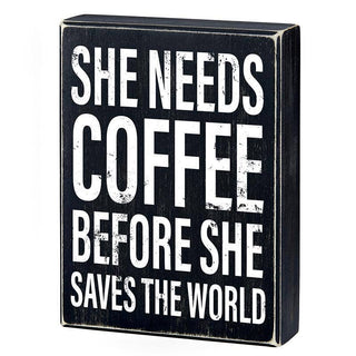 Box Art Sign - Need Coffee