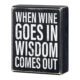 Box Art Sign - Wine Wisdom
