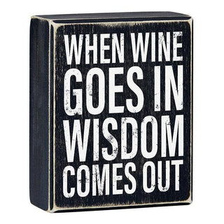 Box Art Sign - Wine Wisdom