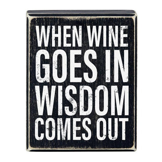 Box Art Sign - Wine Wisdom