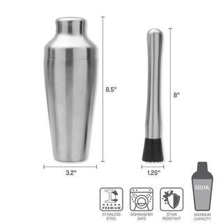 Houdini Barware - Houdini Satin Stainless Steel 5pc Bar Tool Set