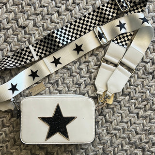Vintage Havana Linda White with Black Star Embellishment - Taryn x Philip Boutique