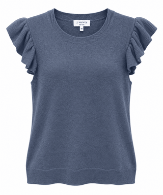 J. Society Ruffle Tank Sweater in Denim