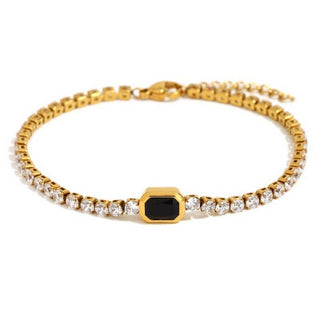 JOSSLYN by wall to wall - 18K STAINLESS STEEL TARNISH FREE GEMSTONE BRACELET