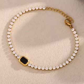 JOSSLYN by wall to wall - 18K STAINLESS STEEL TARNISH FREE GEMSTONE BRACELET