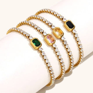 JOSSLYN by wall to wall - 18K STAINLESS STEEL TARNISH FREE GEMSTONE BRACELET