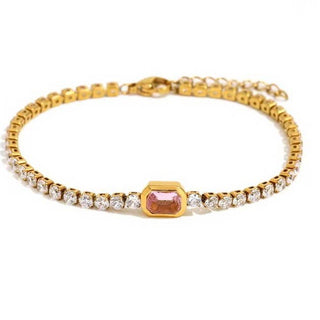 JOSSLYN by wall to wall - 18K STAINLESS STEEL TARNISH FREE GEMSTONE BRACELET