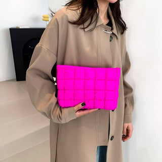 JOSSLYN by wall to wall - QUILTED PUFFY COSMETIC MAKEUP POUCH CLUTCH BAG