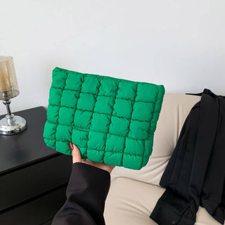 JOSSLYN by wall to wall - QUILTED PUFFY COSMETIC MAKEUP POUCH CLUTCH BAG