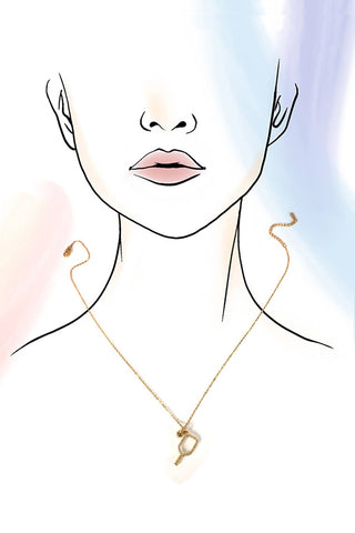 JOSSLYN by Wall to Wall - 18K STAINLESS STEEL GAMEDAY PICKLEBALL NECKLACE: Gold