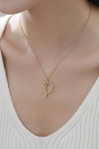 JOSSLYN by Wall to Wall - 18K STAINLESS STEEL GAMEDAY PICKLEBALL NECKLACE: Gold