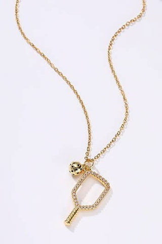 JOSSLYN by Wall to Wall - 18K STAINLESS STEEL GAMEDAY PICKLEBALL NECKLACE: Gold