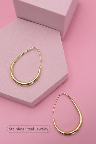 JOSSLYN by Wall to Wall - 18K STAINLESS STEEL WATERPROOF TARNISH FREE HOOPS - GOLD