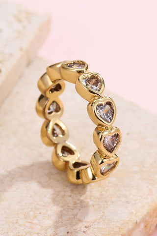 JOSSLYN by wall to wall - Gold Rhinestone Multi-Shape Eternity Stack Rings