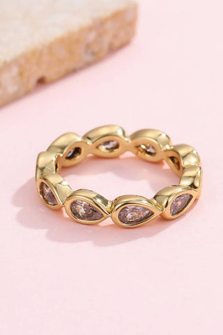 JOSSLYN by wall to wall - Gold Rhinestone Multi-Shape Eternity Stack Rings
