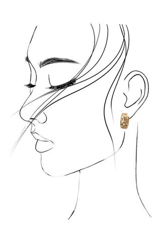 JOSSLYN by wall to wall - MINI CUTOUT CHECKER HOOP HUGGIE EARRING