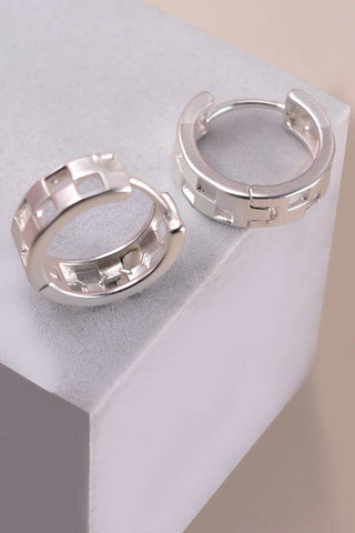 JOSSLYN by wall to wall - MINI CUTOUT CHECKER HOOP HUGGIE EARRING