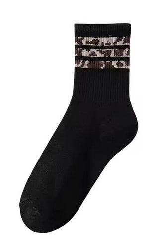 JOSSLYN by wall to wall - ANIMAL LEOPARD HALF CREW THROWBACK SOCKS