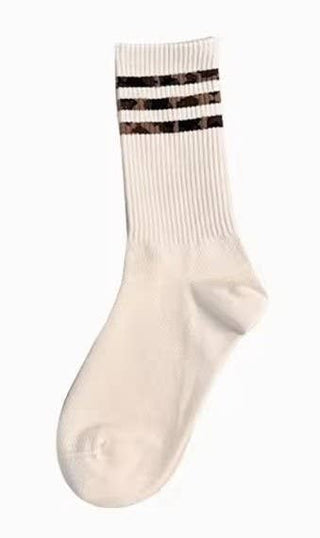 JOSSLYN by wall to wall - ANIMAL LEOPARD HALF CREW THROWBACK SOCKS
