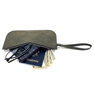 Faux Suede Wristlet - Green - Taryn x Philip Boutique