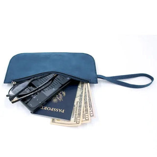 Faux Suede Wristlet - Navy - Taryn x Philip Boutique