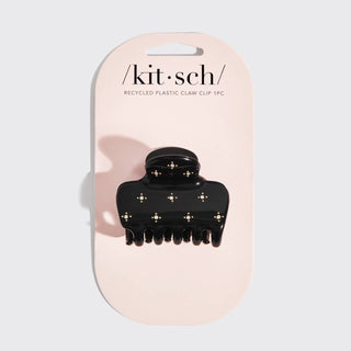 KITSCH - Recycled Plastic Rhinestone Medium Puffy Claw Clip 1pc-Black