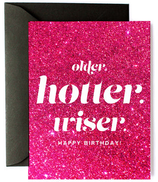 Kitty Meow Boutique - Older Hotter Wiser, Funny Birthday Greeting Card