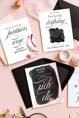 Kitty Meow Boutique - Ride or Die Funny Thank You Card, Friendship Greeting Card