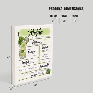 Lantern Press - CERAMIC COASTER Mojito, Cocktail Recipe