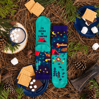 Lavley - I'd Rather Be Camping Socks (Purple/Teal) Socks