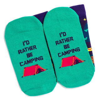 Lavley - I'd Rather Be Camping Socks (Purple/Teal) Socks