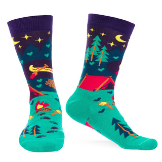 Lavley - I'd Rather Be Camping Socks (Purple/Teal) Socks
