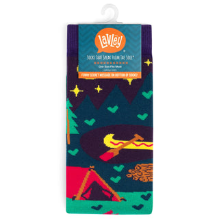 Lavley - I'd Rather Be Camping Socks (Purple/Teal) Socks