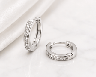 Crystal Pavé Hoop Earrings
