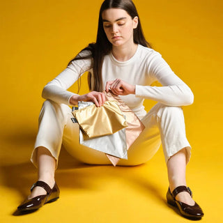 metallic zipper pouch