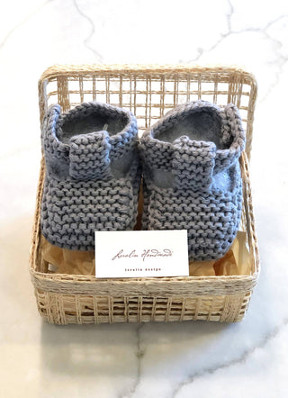 Loralin Design - Grey Booties in Basket