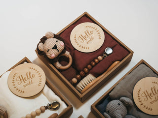 Welcome Baby Gift Box - Charming 6-Piece Set for Newborns: Maroon