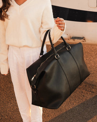 Louenhide Boston Travel Bag - Black Vegan Leather