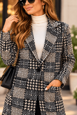 Love Token Plaid & Houndstooth Coatigan