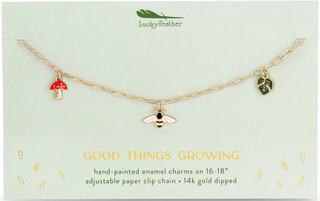 Lucky Feather Enamel Treasure Necklace