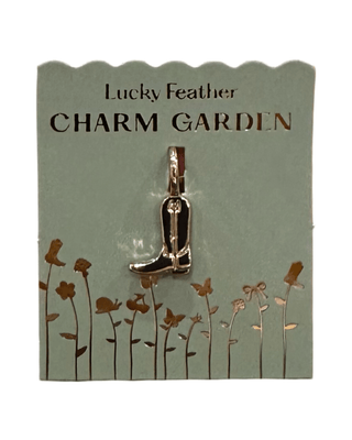 Lucky Feather Charm Garden - Cowboy Boot Charm - Gold