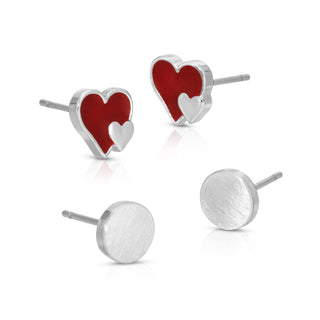 Lucky Feather Extra Love - Hearts + Round Studs