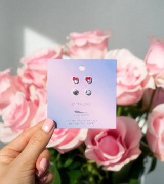 Lucky Feather Extra Love - Hearts + Round Studs