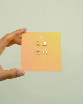 Lucky Feather Lots of Luck - Boots + Horseshoe Studs