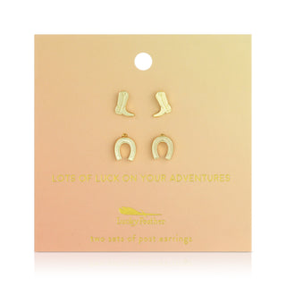 Lucky Feather Lots of Luck - Boots + Horseshoe Studs