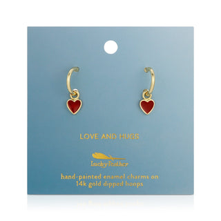 Lucky Feather Love and Hugs - Heart Hoops